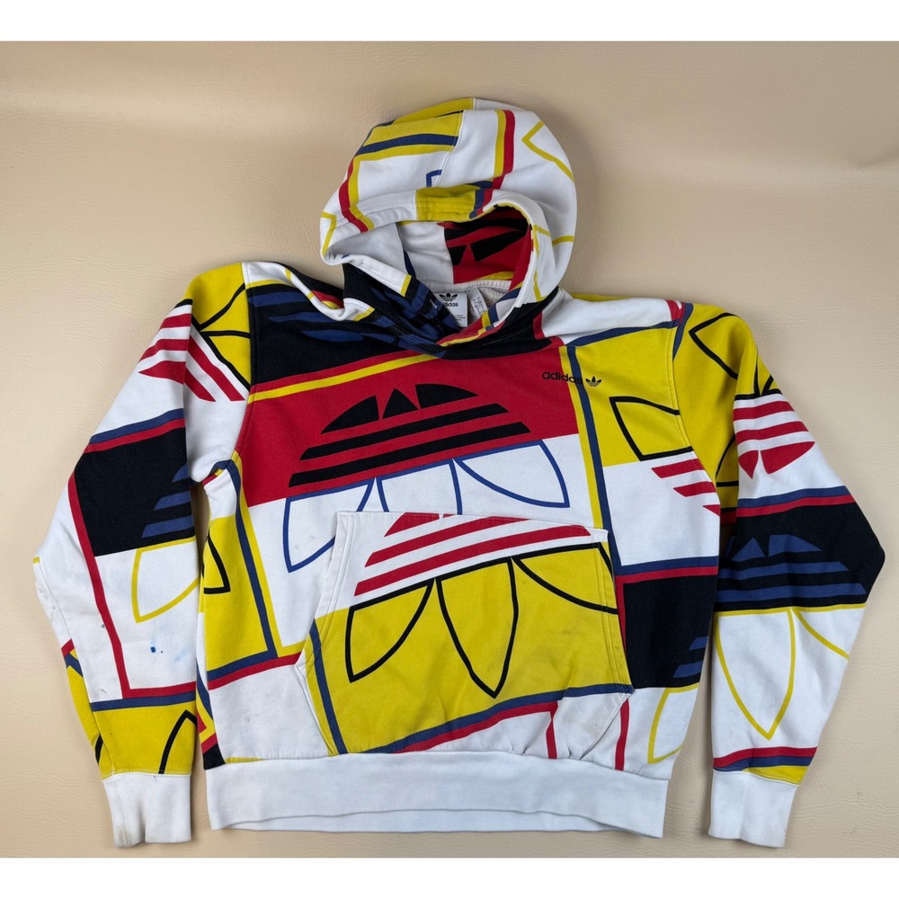 Streetwear Graphic Hoodie Cotton Blend Colorblock Trefoil Med Adidas‎